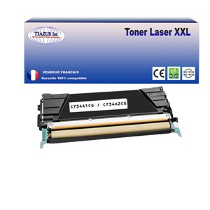 Toner compatible avec Lexmark C734/C736/X738 (C734A1CG/C736H1CG) Cyan - 6 000 pages