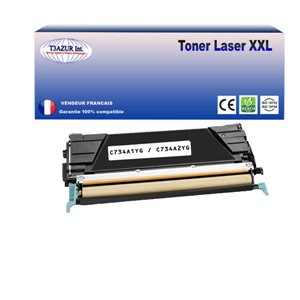 Toner compatible avec Lexmark C734/C736/X738 (C734A1YG/C736H1YG) Jaune - 6 000 pages