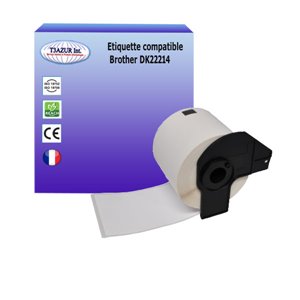 Rouleau de papier continu DK22214,Brother compatible ,12 mm de large