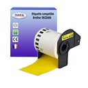 Ruban film continu compatible DK22606 ,Noir sur jaune, 62 mm de large