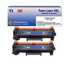 T3AZUR - Lot de 2 Toners compatibles Brother TN2420