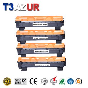 T3AZUR - Lot de 4 Toner Laser compatible pour Brother TN 1050