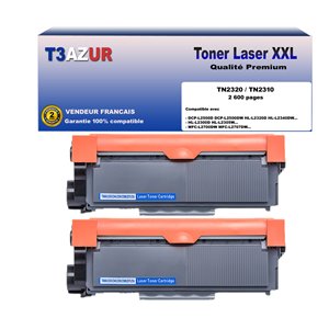 T3AZUR - Lot de 2 Toners compatibles Brother TN-2320
