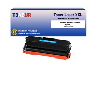T3AZUR - Toner compatible Brother TN421/ TN423/ TN426 Cyan - 4 000p
