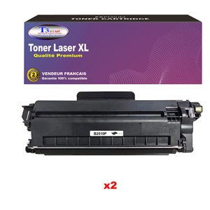 2x Toners compatibles avec brother TN-2510 Noir (1 200 pages)