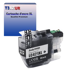 T3AZUR- Cartouche compatible avec Brother LC421 XL pour Brother MFC-J1010DW  Noire