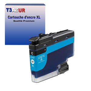 T3AZUR- Cartouche compatible avec Brother LC427 XL pour Brother MFC-J5955DW, MFC-J6950, MFC-J6955DW Cyan