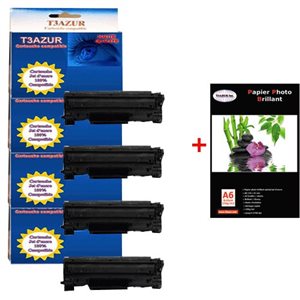 EP726 - Lot de 4 Toner Canon CRG-726 / i-Sensys LBP6200D+ Pack de 20 papiers photos A6 Brillant 230gr