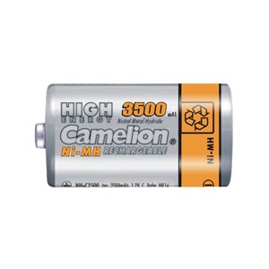 R14 - Pack 2 piles accu rechargeables au NiMH, R14, C, 1.2 V, 3500 mAh  - Camelion