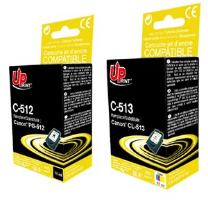 Uprint - Lot de 2 Cartouches Compatibles Canon PG512/CL-513