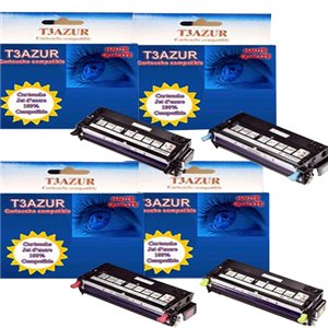 T3AZUR - Lot de 4 Toner compatible DELL Laser 2145 / 2145cn