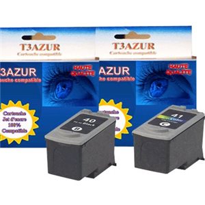 2x Canon Pack Pg40 + Cl41 Cartouches Compatibles